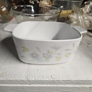 Floral White Baking Dish